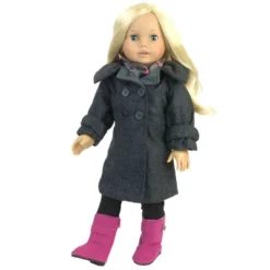 Sophia's - 18" Doll - Wool Coat, Hat, Plaid Scarf & Pink Boots - Gray -Doll Paradise Shop GUEST d4e927ab 55fd 4fa3 8280 016cb5ff5191