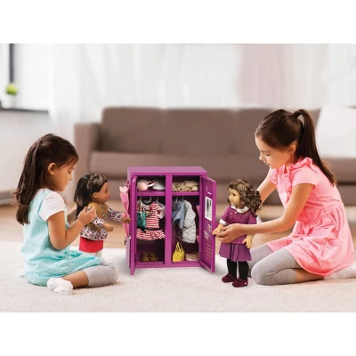 School Style Double Doll Locker - Purple 1 School Style Double Doll Locker - Purple