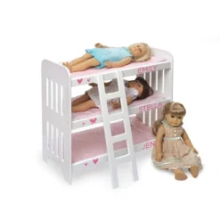 Badger Basket Triple Doll Bunk Bed With Ladder, Bedding, And Free Personalization Kit - Pink Gingham -Doll Paradise Shop GUEST e369f1ac 77d6 4f6d ba99 db4ed17d3134