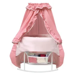 Badger Basket Kisses Rocking Doll Bassinet - Pink/White -Doll Paradise Shop GUEST e7e36631 df2d 4da5 9593 38f3df3499fa