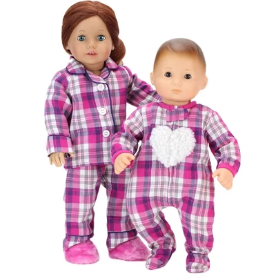 Sophia’s Flannel Pajama & Slippers Set For 18'' Dolls, Pink 3 Sophia’s Flannel Pajama & Slippers Set For 18'' Dolls, Pink - Image 3