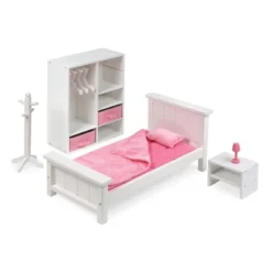 Bedroom Furniture Set For 18" Dolls - White/Pink -Doll Paradise Shop GUEST f4cf3218 1e27 41d8 9746 abaf4c89d607