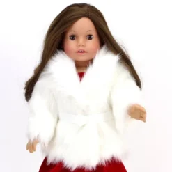 Sophia’s Faux Faux Fur Coat With Sash Closure For 18" Dolls, Ivory -Doll Paradise Shop GUEST f63eb88e 13ae 4b7c b52b e5d9b6169163