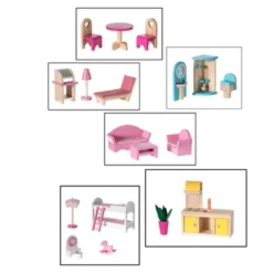 ShpilMaster Wooden Doll House With Toys And Furniture Accessories With LED Light For Ages 3+ -Doll Paradise Shop GUEST f8b58daa 31f4 48c6 a246 89d5e3ec4bb9